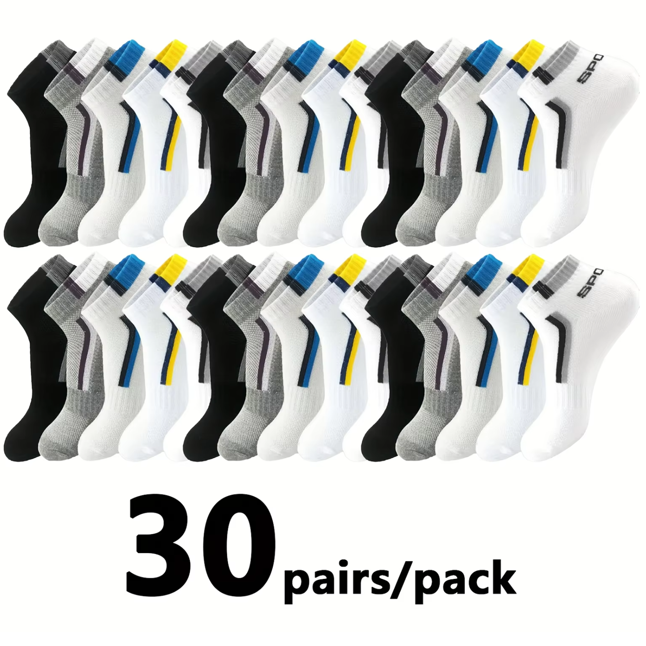 30Pairs Men's Mesh Breathable  - Ankle Sock Low Cut avaliação e preço