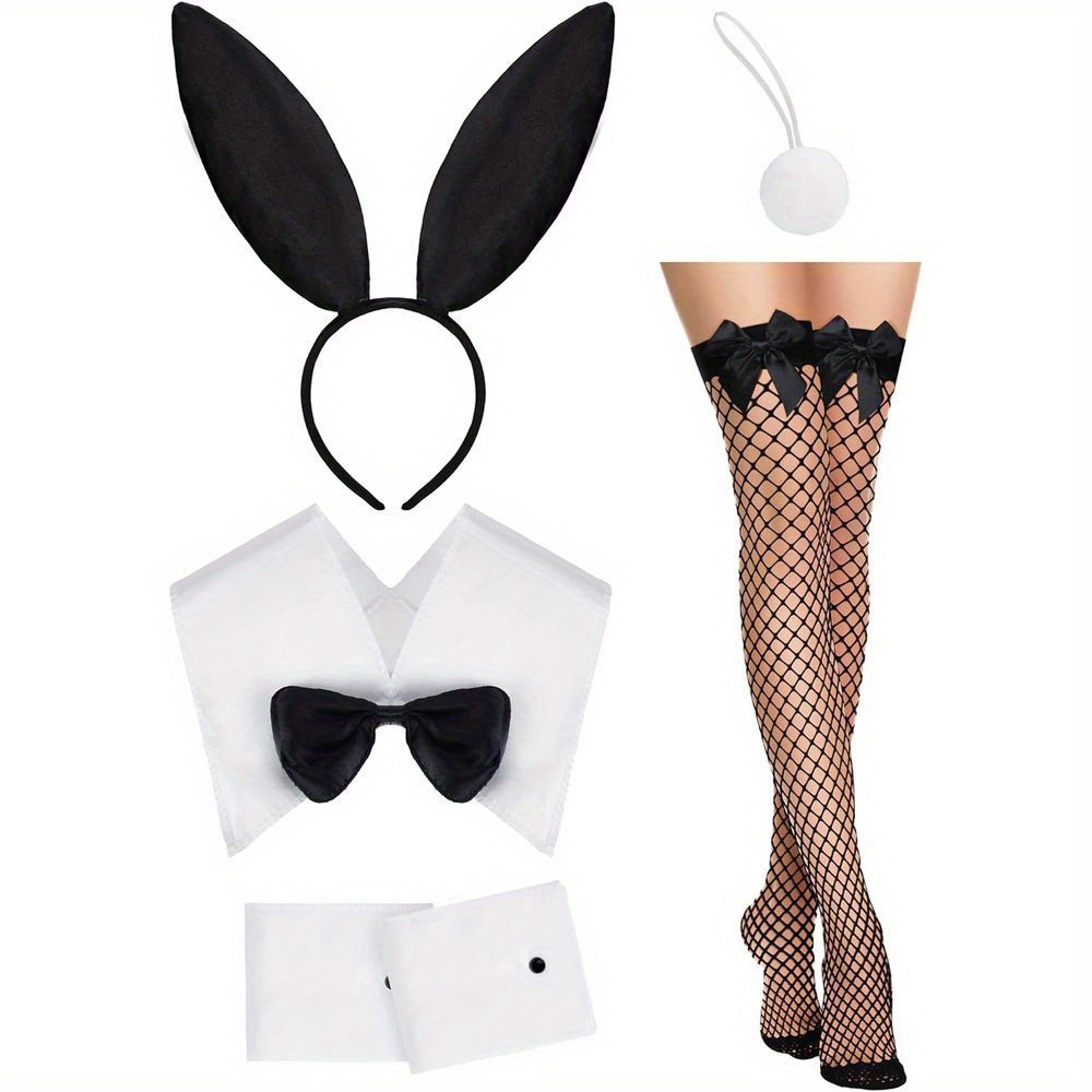 WomenCostume Set Black Bunny E - Fishnet Stocking Women avaliação e preço