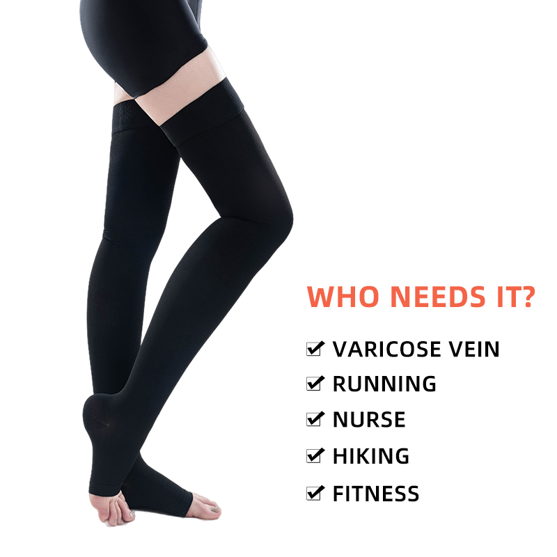 1Pair Thigh High Open Toe Medi - Compression Sock Medical avaliação e preço