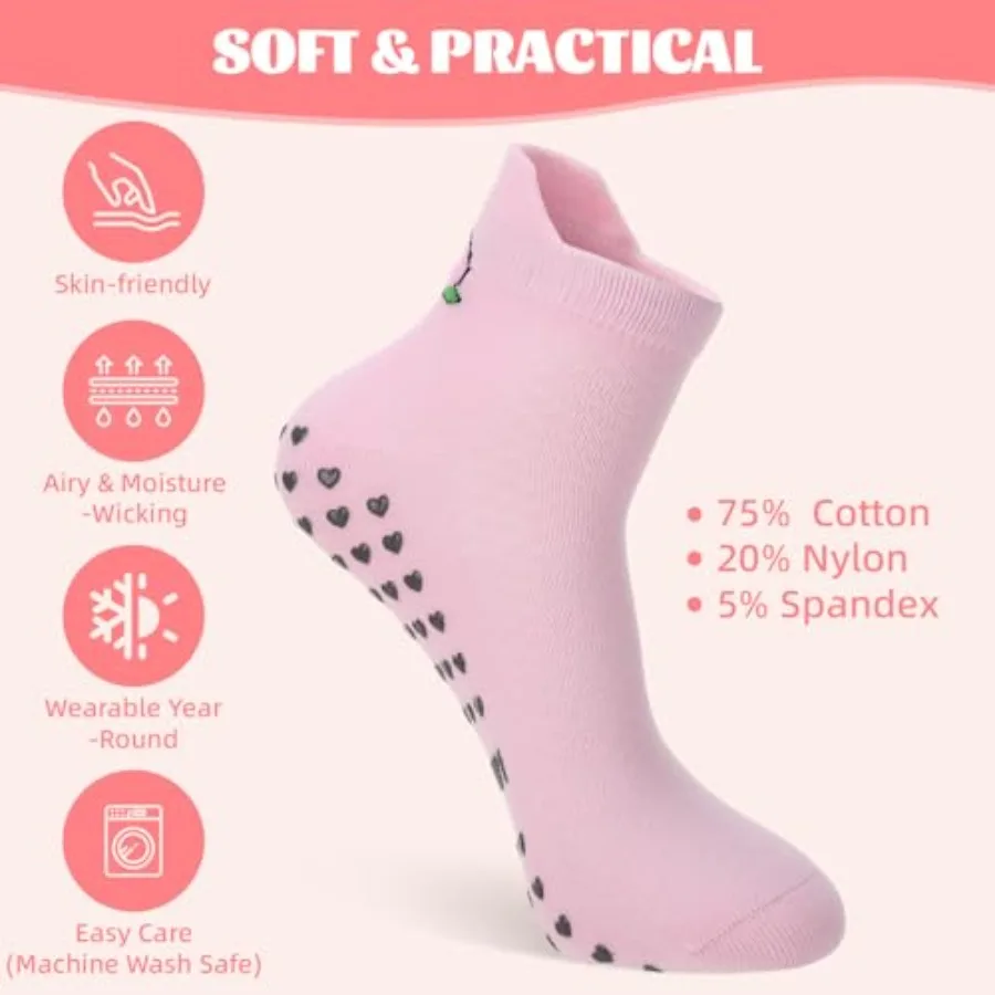 6 Pairs Pilates Socks with Gri - Grip Sock Yoga avaliação e preço