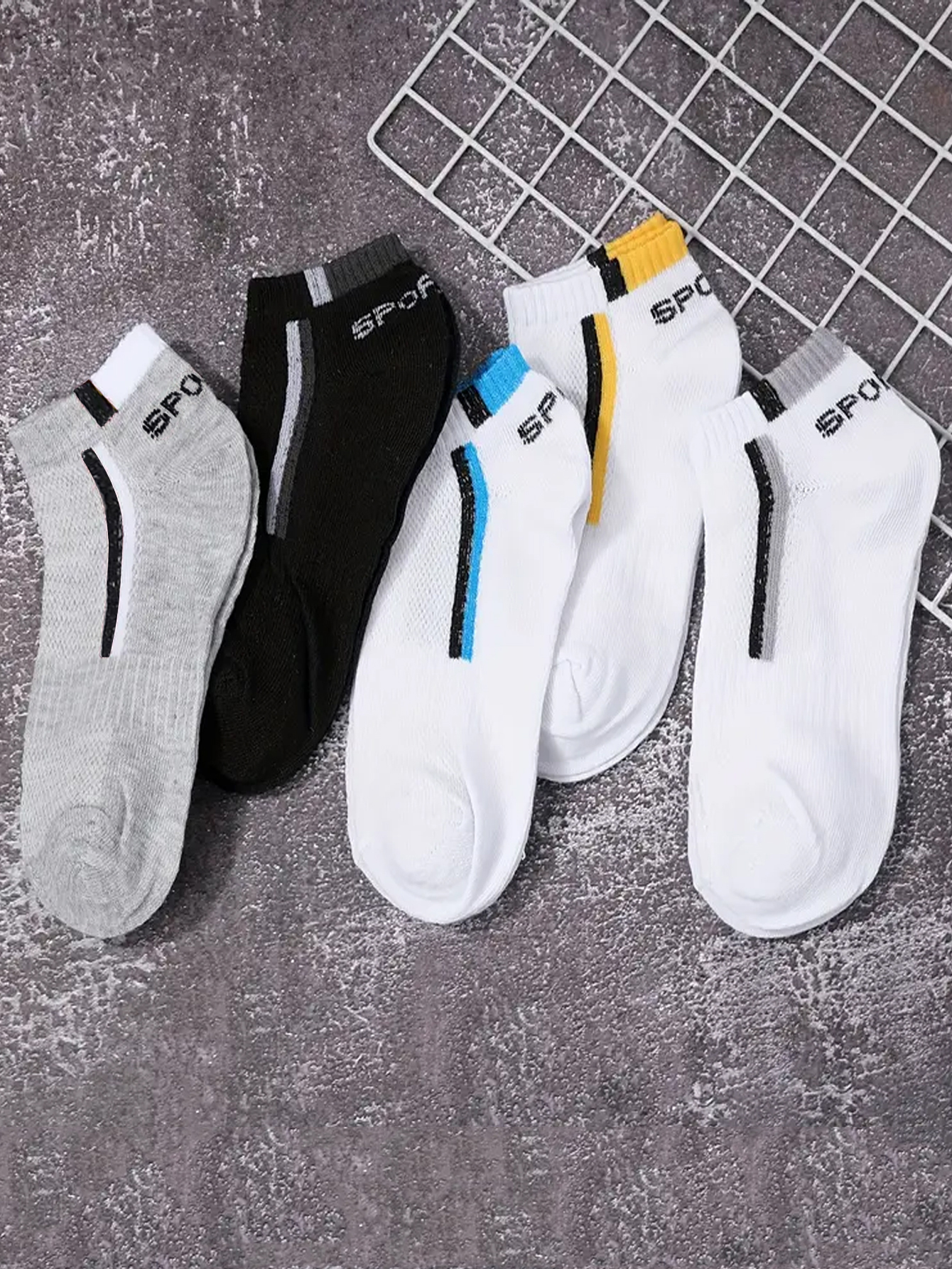 30Pairs Men's Color-block Mesh - Ankle Sock Low Cut avaliação e preço