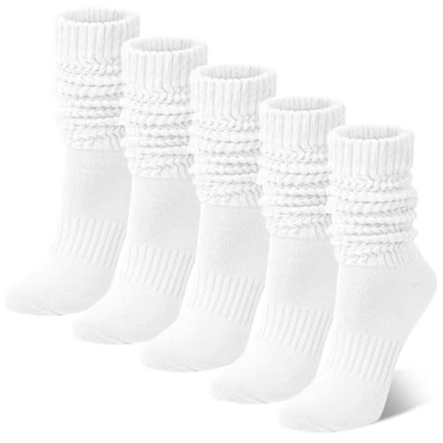 Chalier 5 Pairs Slouchy Socks  - Boot Sock Slouchy avaliação e preço