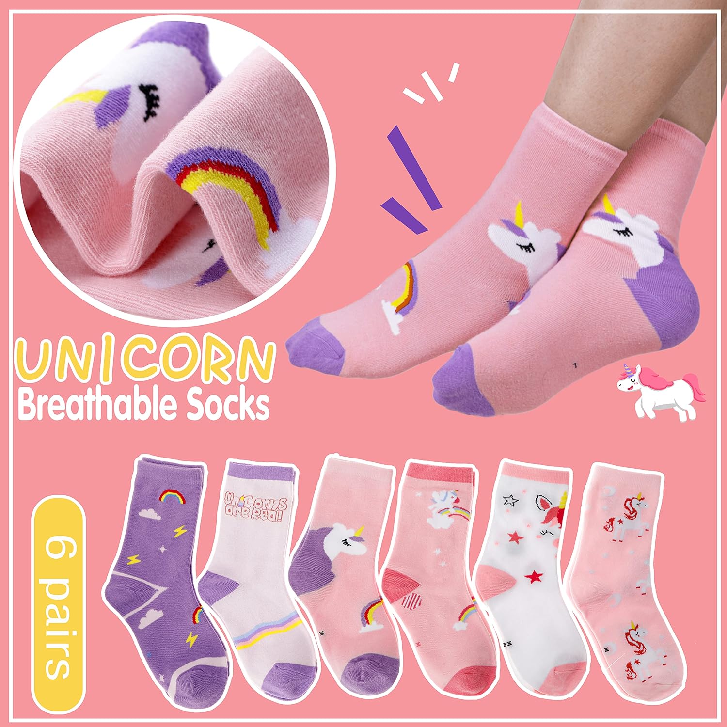 Unicorn Socks Gifts for Girls  - Silk Sock Bamboo avaliação e preço