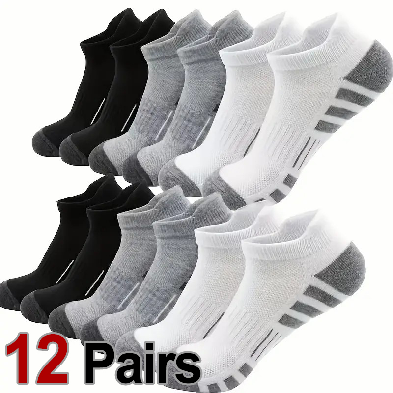 12 Pairs Men Breathable Sports - Ankle Brace Sock avaliação e preço