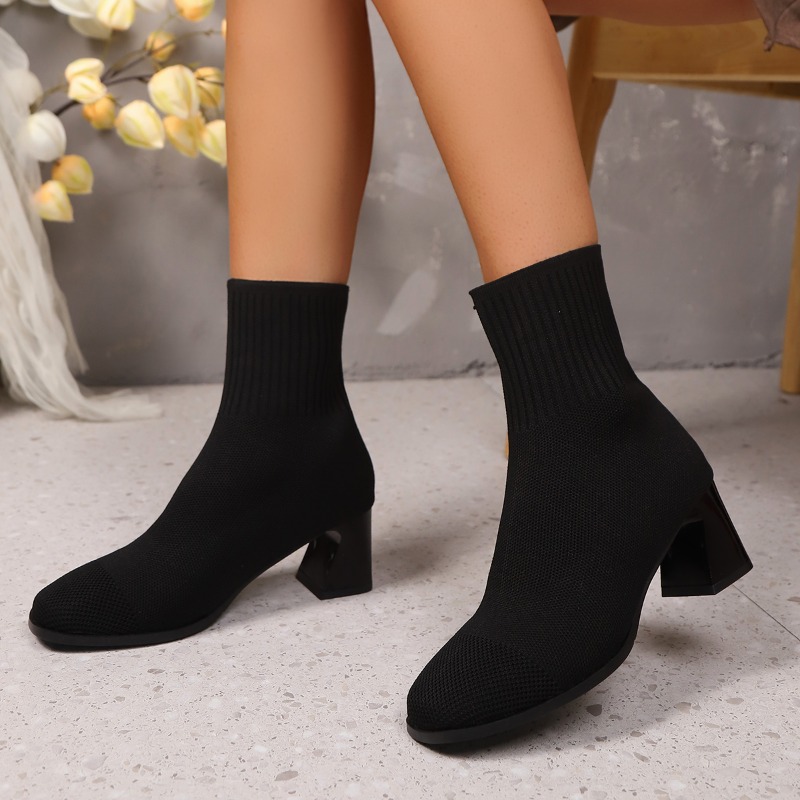 Women's Ankle Boots Knitted He - No Show Sock Women avaliação e preço