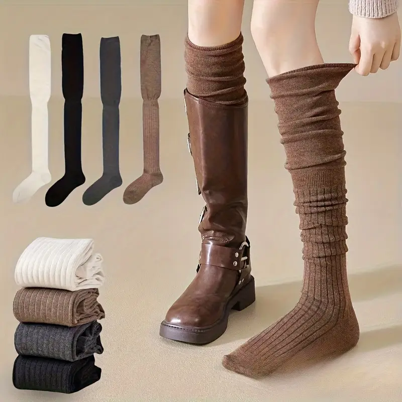 1-10Pairs Women’s Over-the-Kne - Boot Sock Slouchy avaliação e preço
