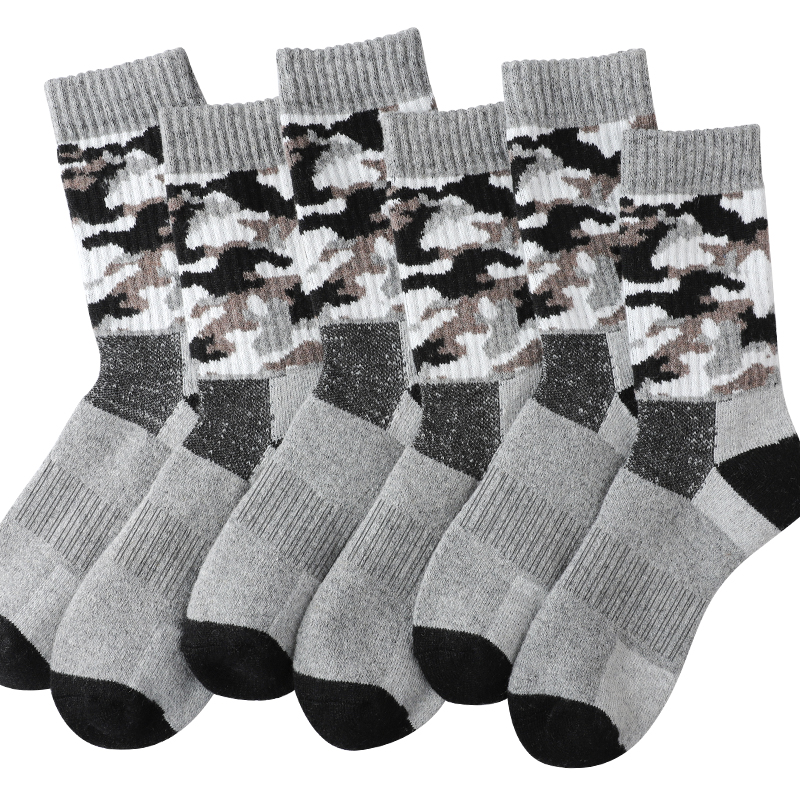 4Pairs Thick Gray Camouflage S - Wool Hiking Sock avaliação e preço