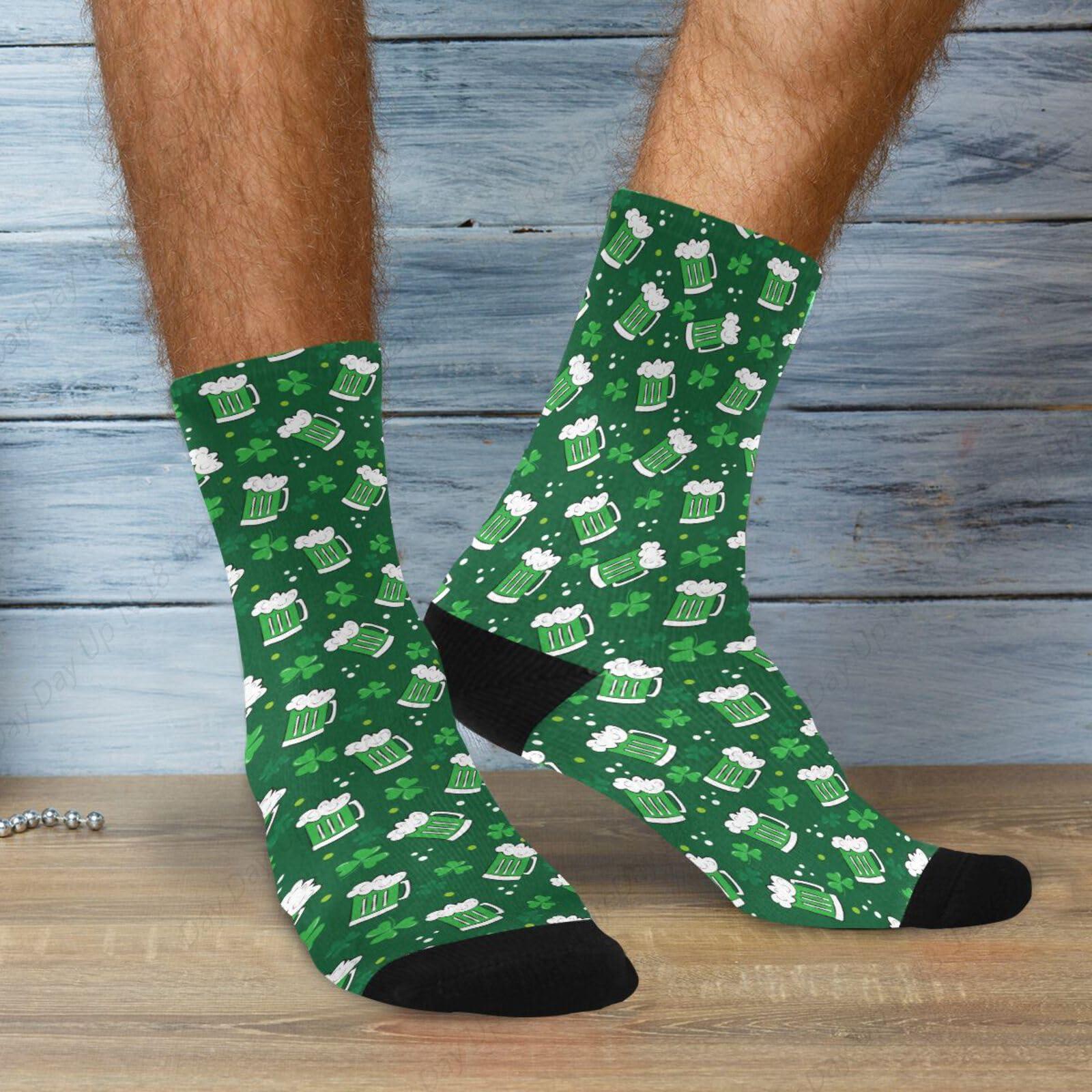 Green Clover Leaf Beer St. Pat - Cotton Crew Sock Pack avaliação e preço
