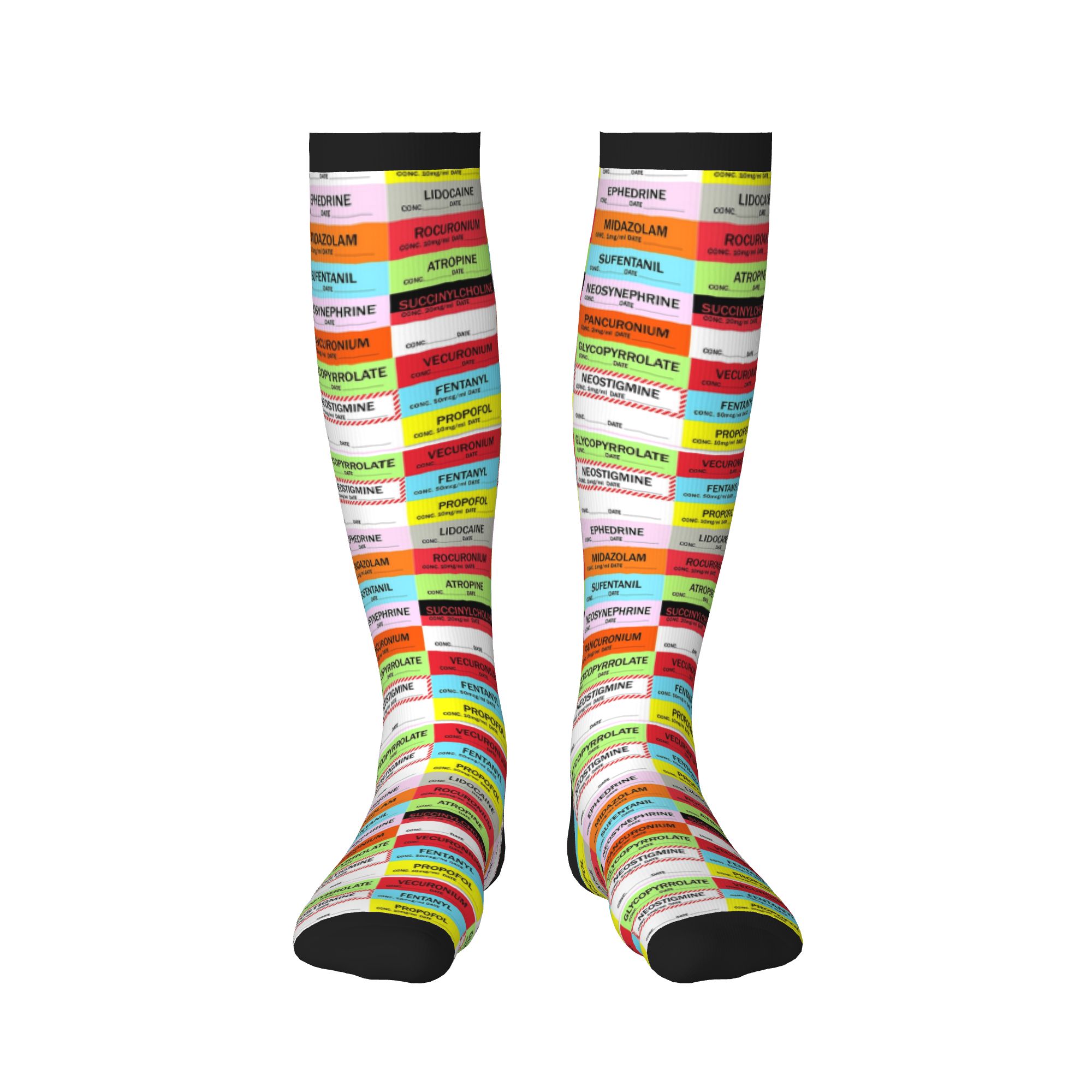 Novelty Printed Anesthesia Med - Compression Sock Medical avaliação e preço