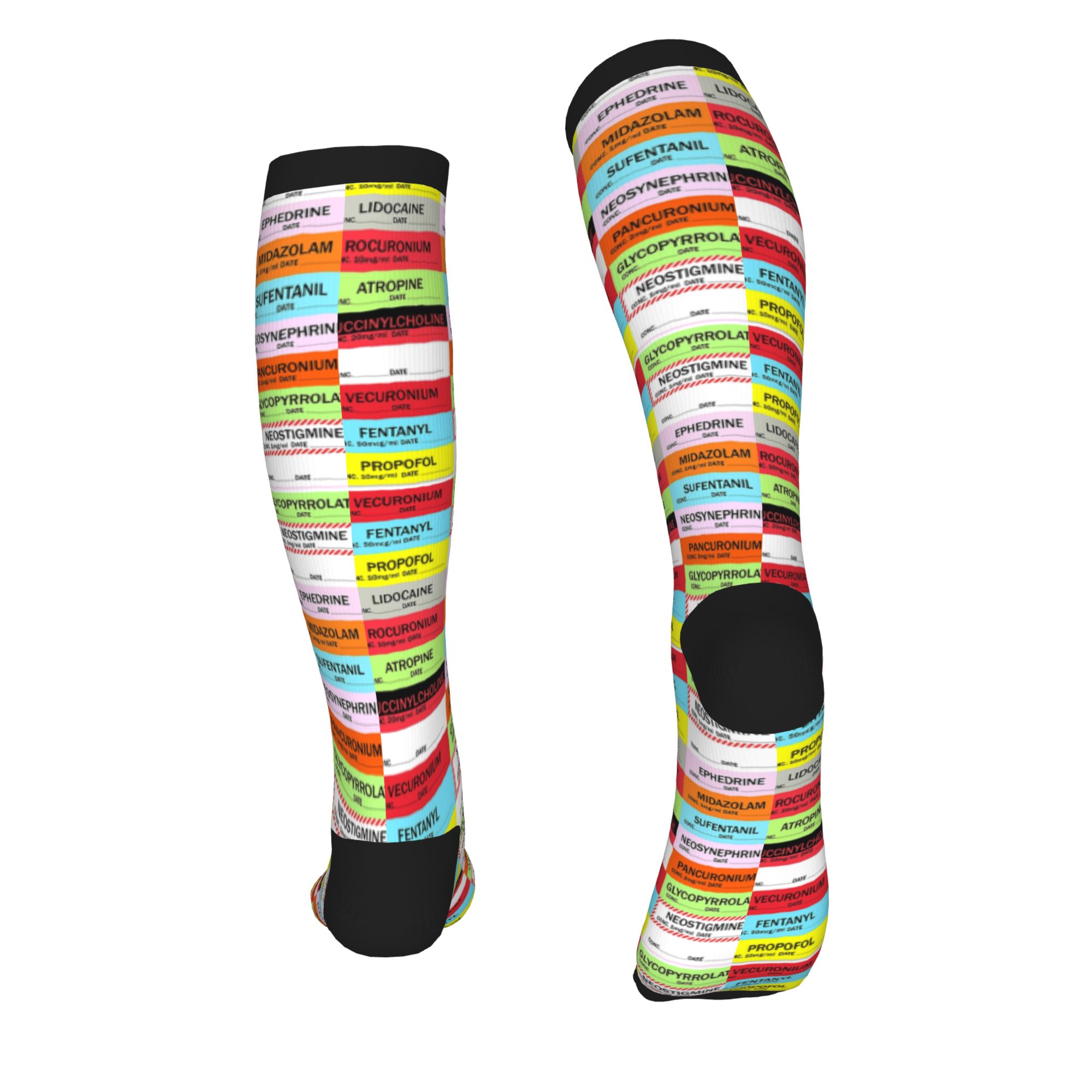 Novelty Printed Anesthesia Med - Compression Sock Medical avaliação e preço