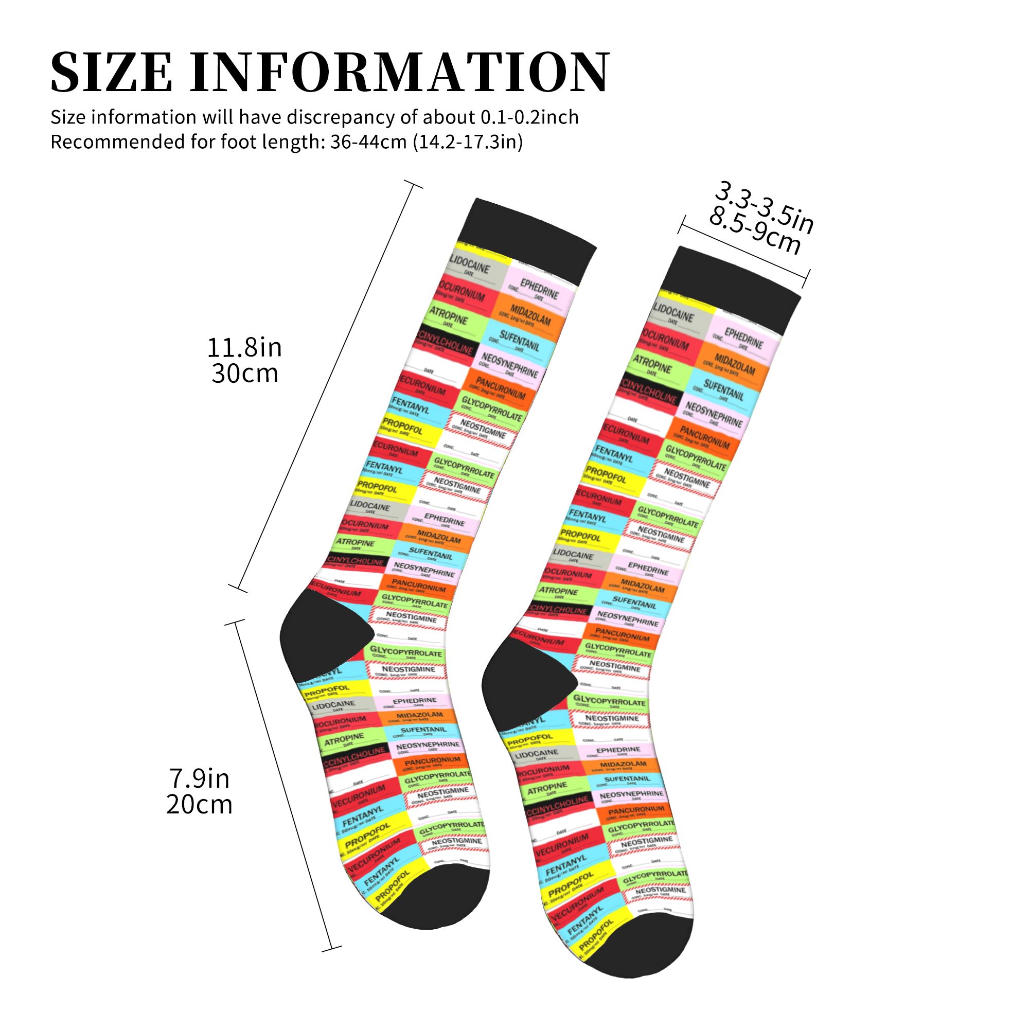 Novelty Printed Anesthesia Med - Compression Sock Medical avaliação e preço
