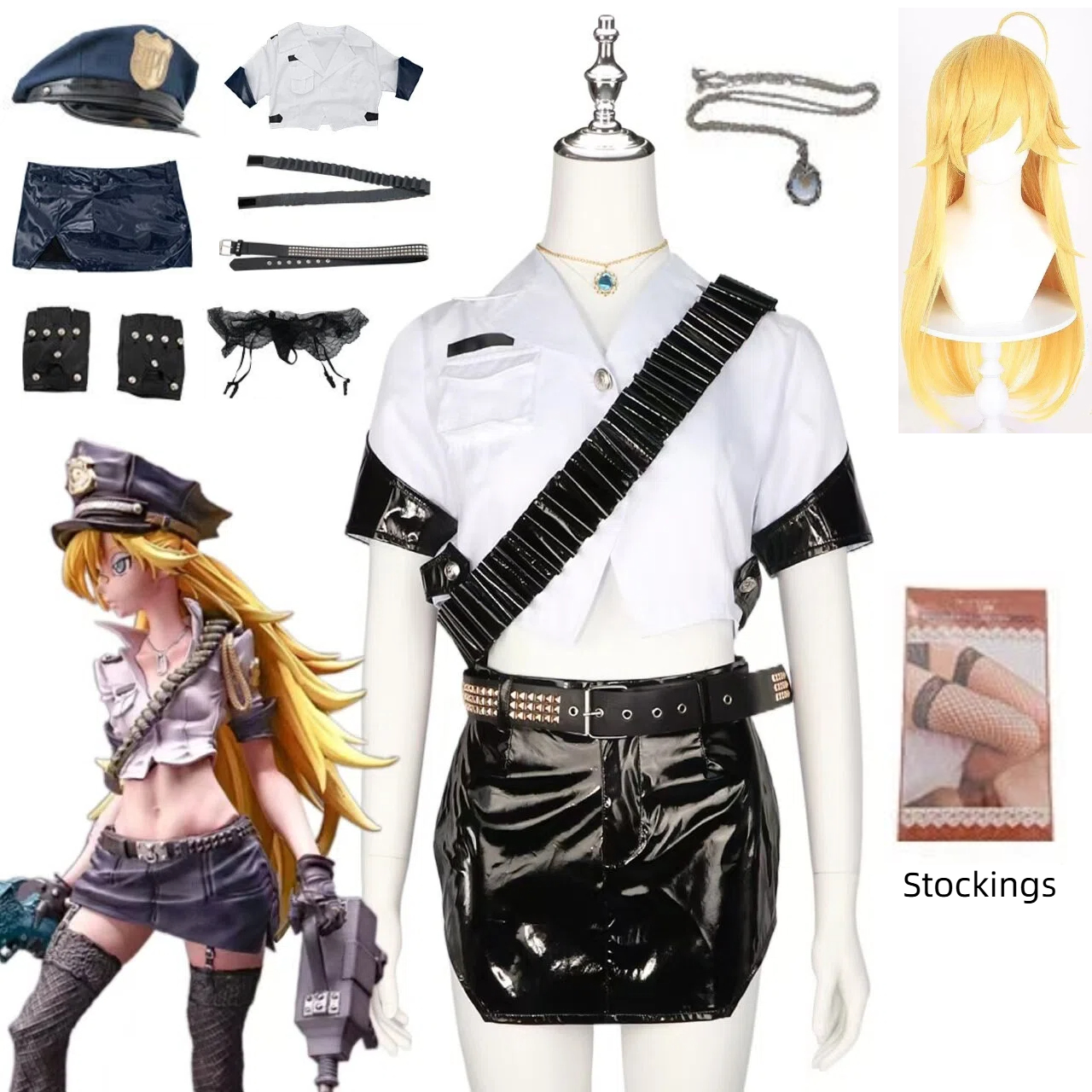 Anime Panty Stocking Cosplay C - Fishnet Stocking Women avaliação e preço