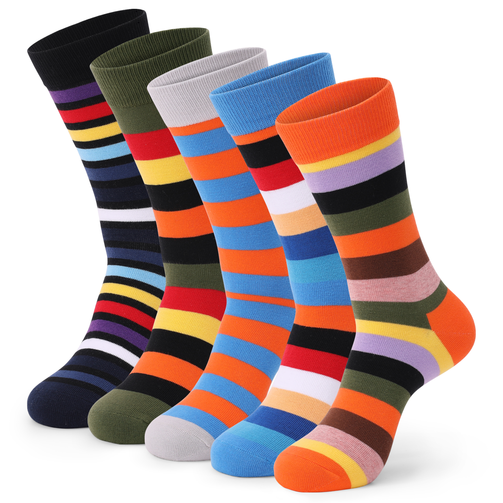 5Pairs Mens Fun Dress Socks, P - Cotton Crew Sock Pack avaliação e preço