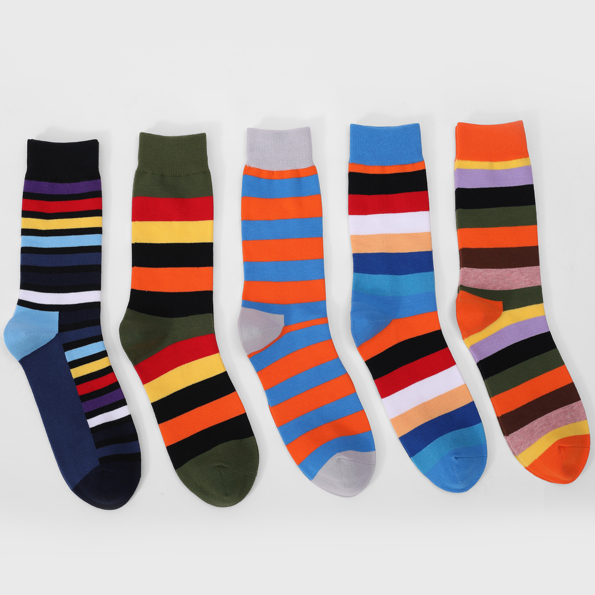 5Pairs Mens Fun Dress Socks, P - Cotton Crew Sock Pack avaliação e preço