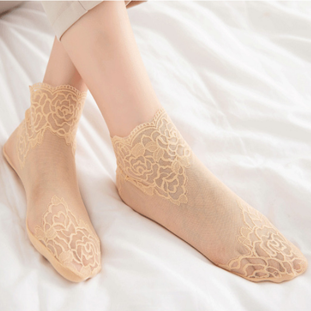woman Lace rose thin socks Loa - Invisibility Sock Loafer avaliação e preço