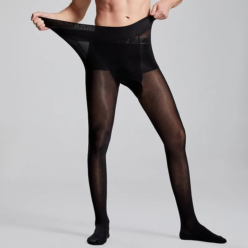 Plus Size Men Sexy Sheer Black - Tights Pantyhose Sheer avaliação e preço