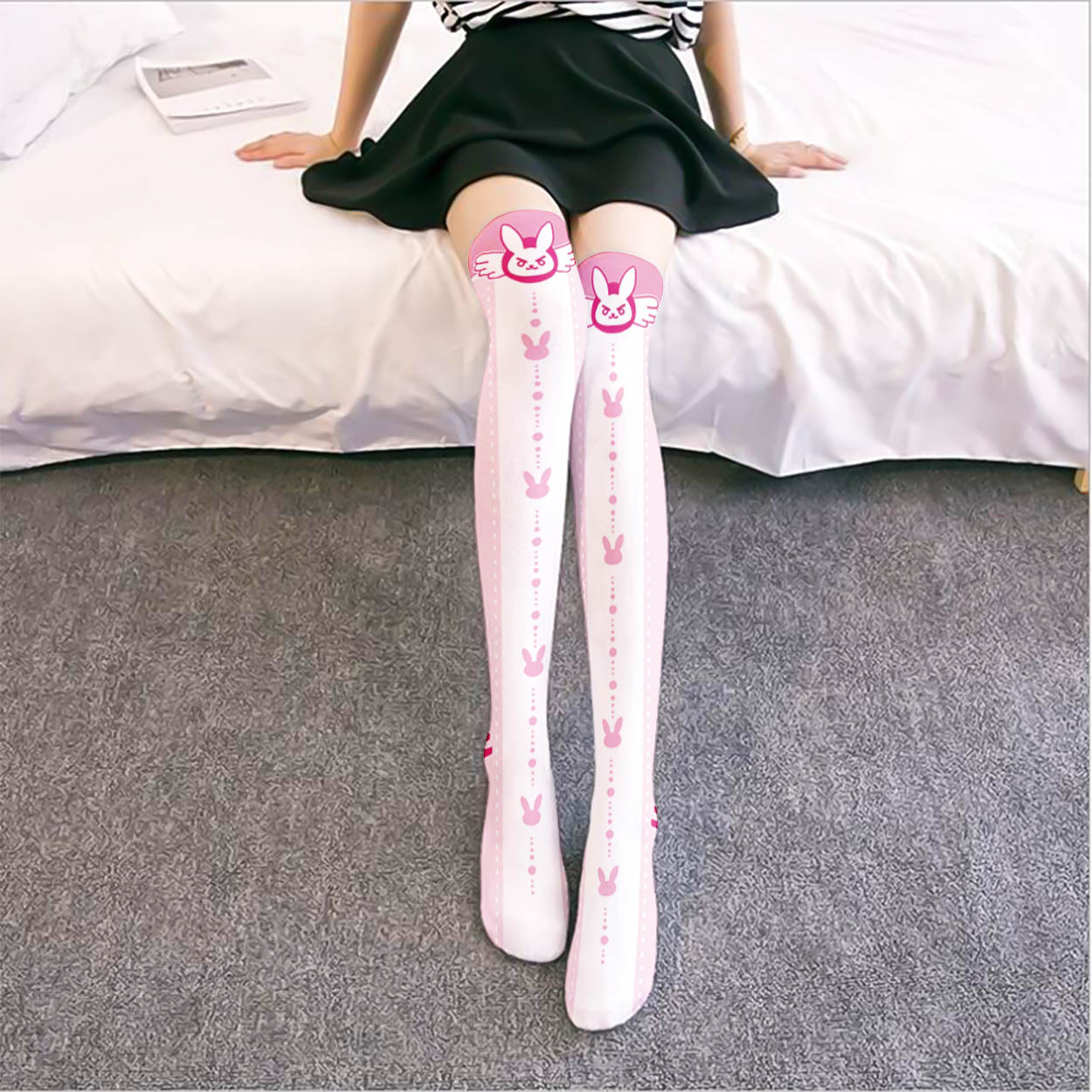 Game OW D.Va Cartoon Printed K - Silk Sock Bamboo avaliação e preço