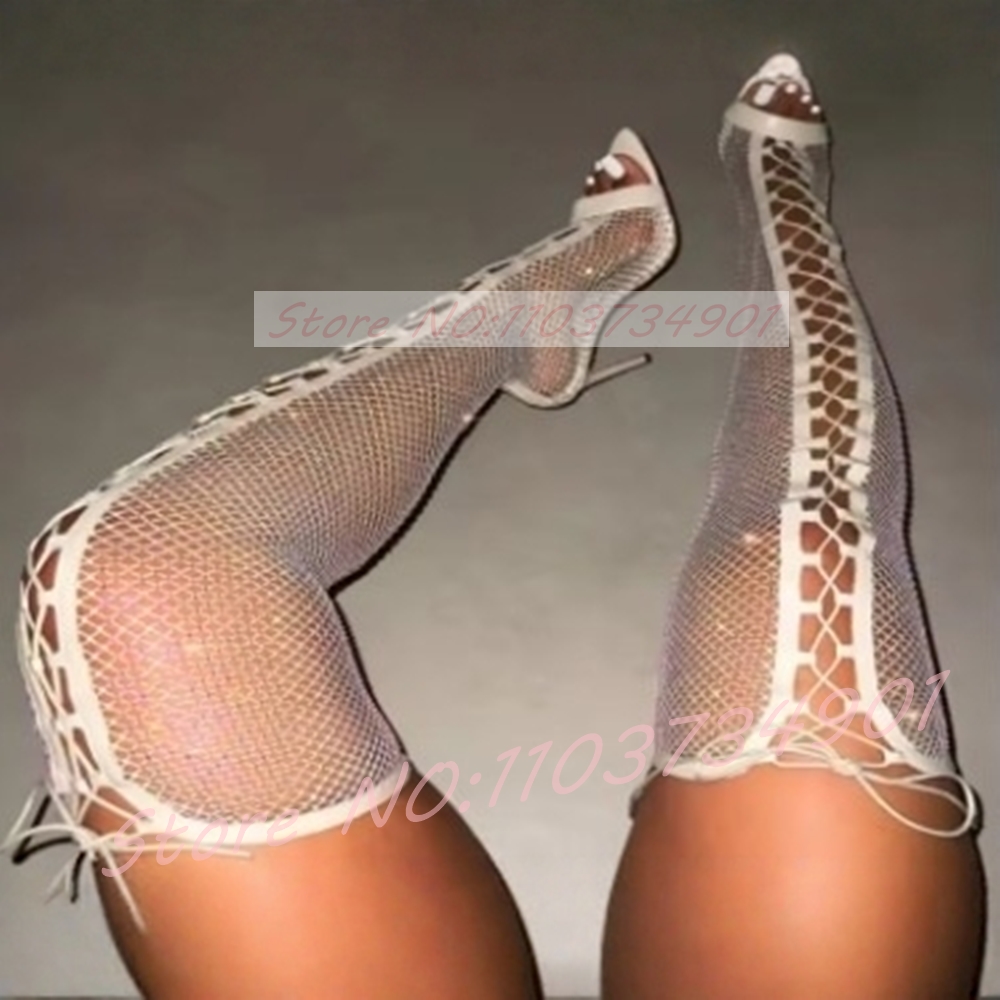 Fishnet Stocking Thigh-High Bo - Fishnet Stocking Women avaliação e preço