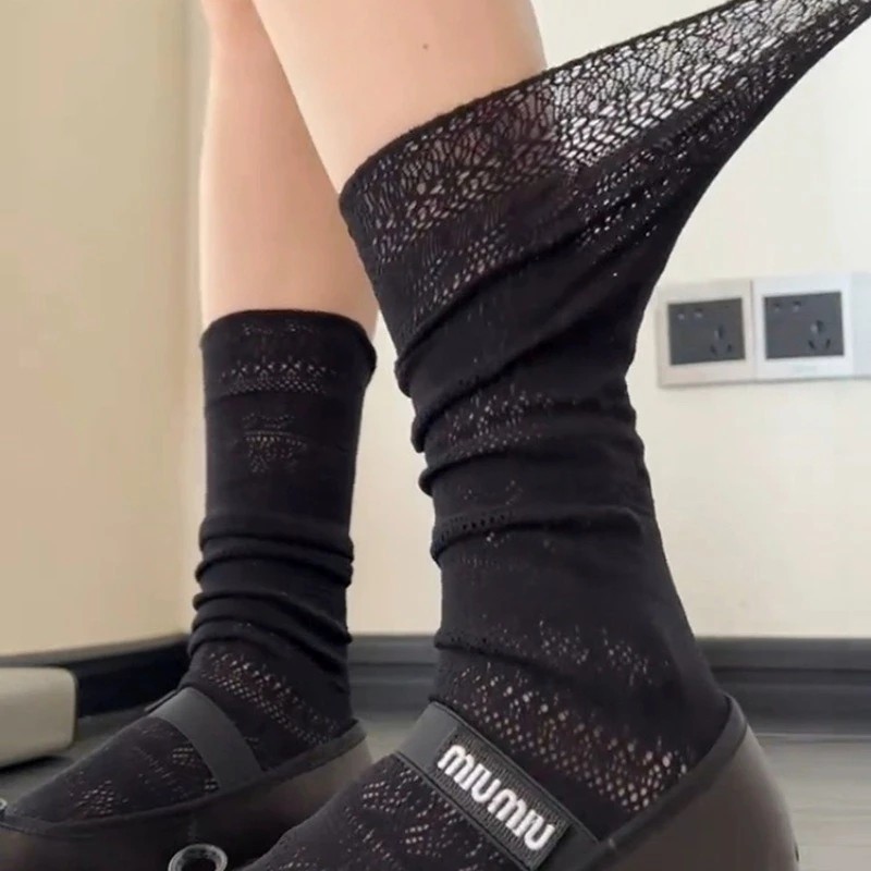 1/4 Pairs Women Lace Trimmed K - Knee High Sock Women avaliação e preço
