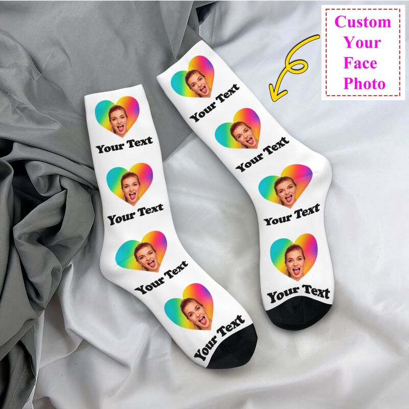 Personalized Photo Text Custom - Dress Sock Men avaliação e preço