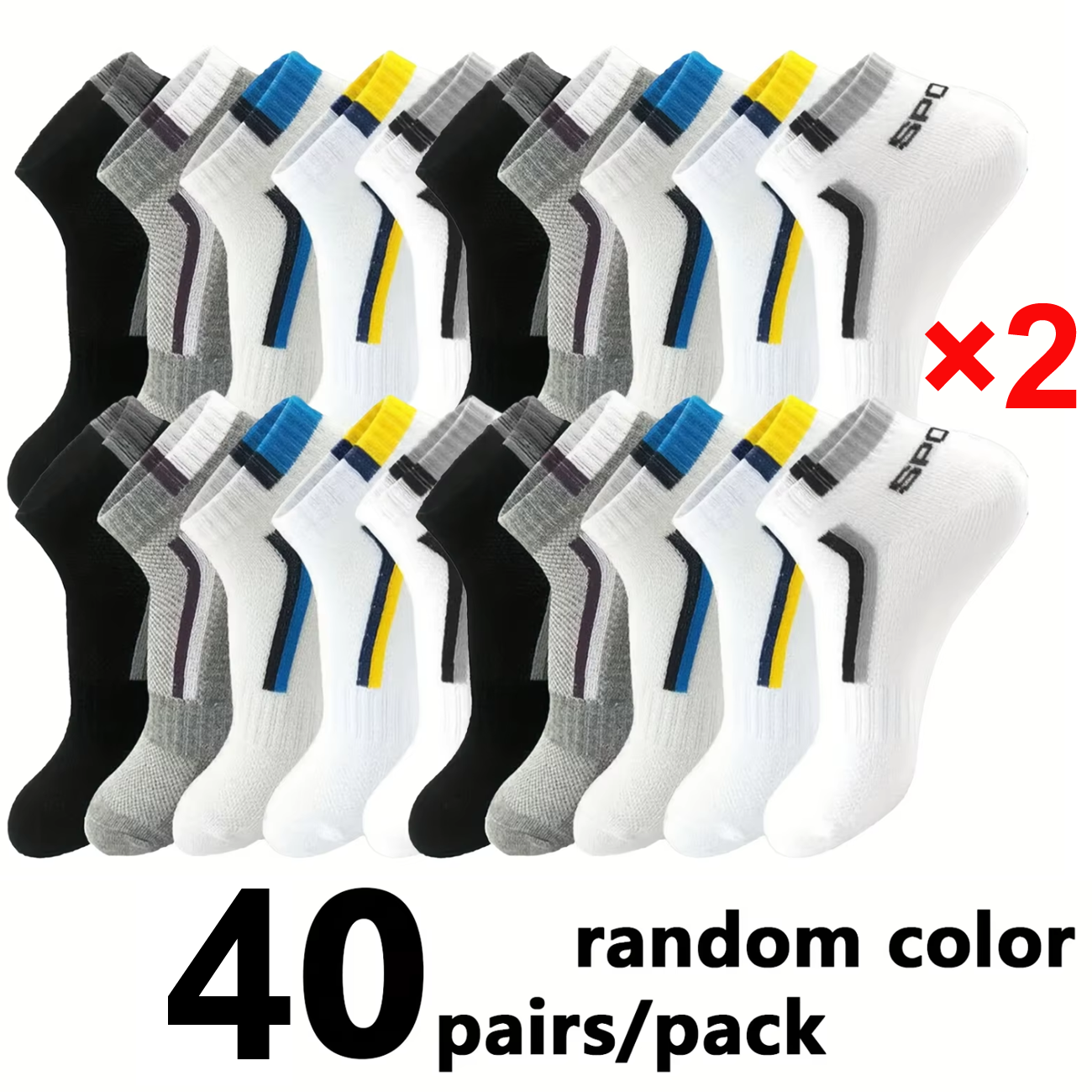 5/40 Pairs Mens Ankle Boat Soc - Ankle Sock Low Cut avaliação e preço