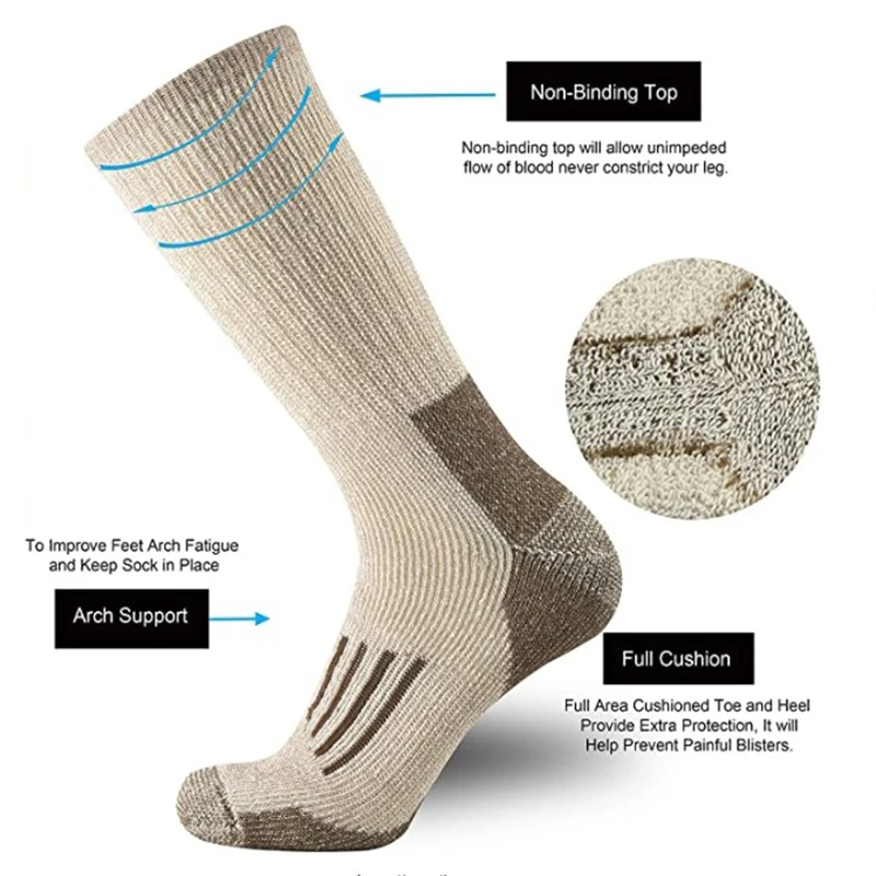 80% Wool Socks Warm Thicken Hi - Wool Hiking Sock avaliação e preço