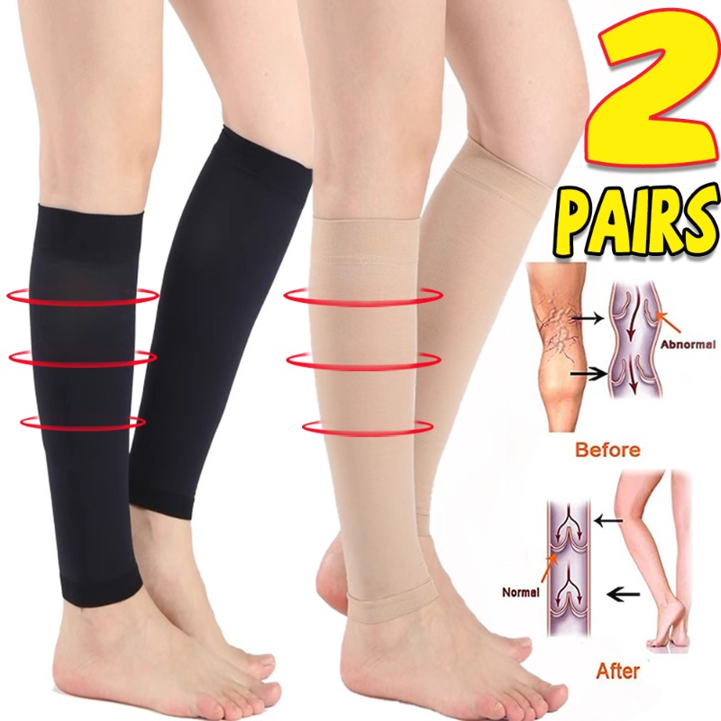1/2Pairs Varicose Vein Medical - Compression Sleeve Calf avaliação e preço