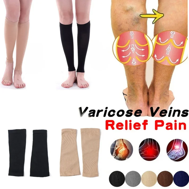 1/2Pairs Varicose Vein Medical - Compression Sleeve Calf avaliação e preço
