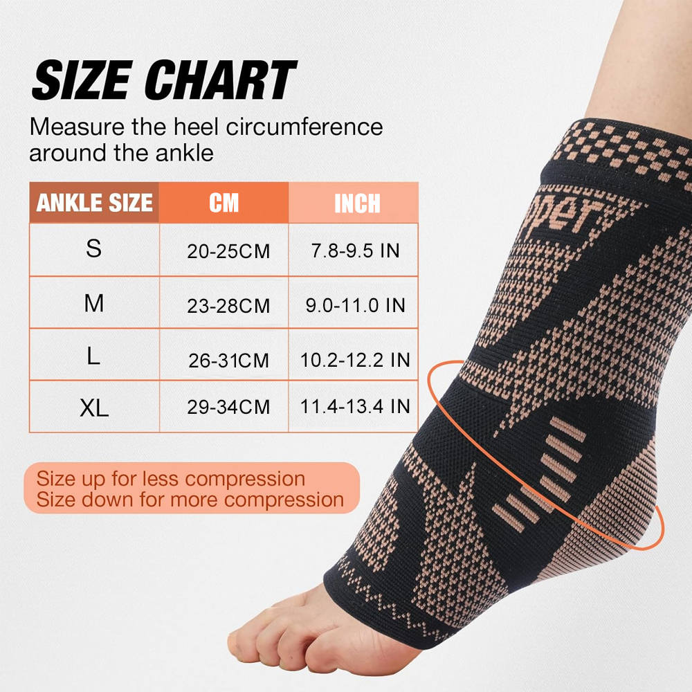 2PCS Copper Ankle Brace Suppor - Ankle Brace Sock avaliação e preço