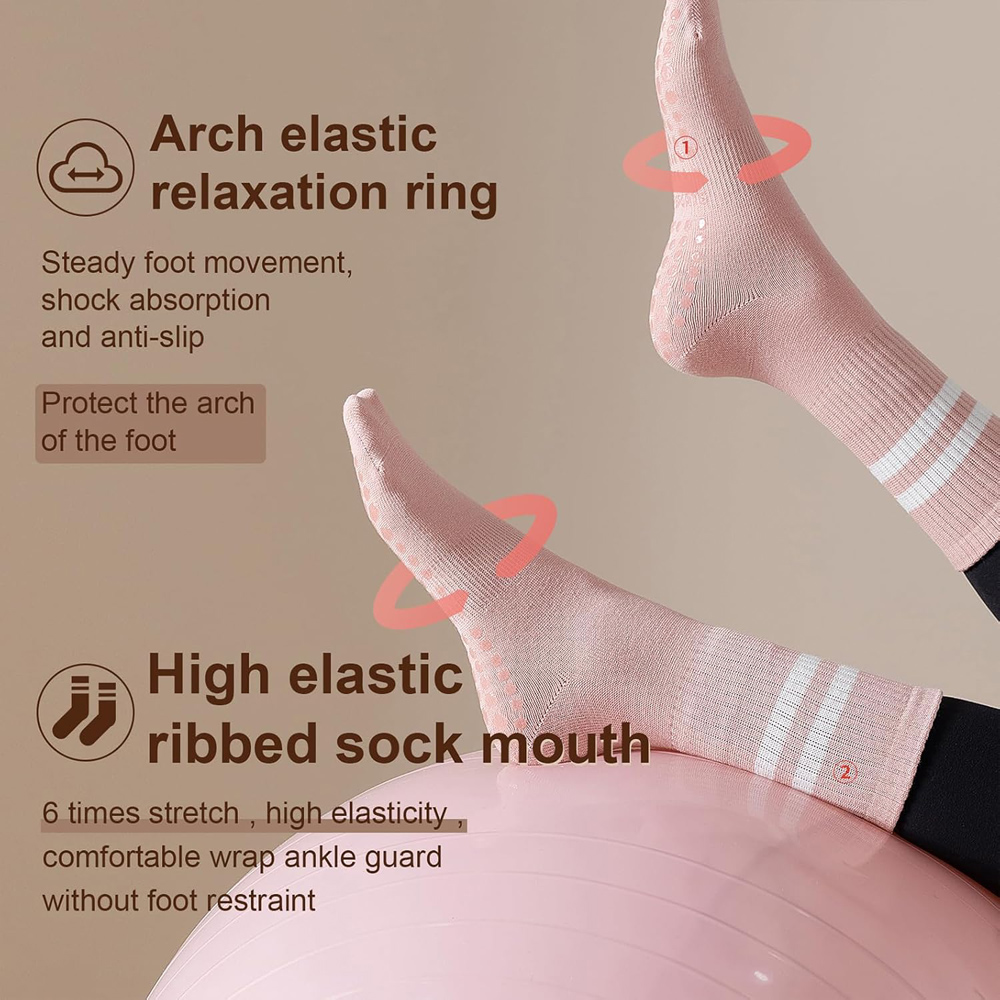 Yoga Pilates Socks with Grips  - No Show Sock Women avaliação e preço