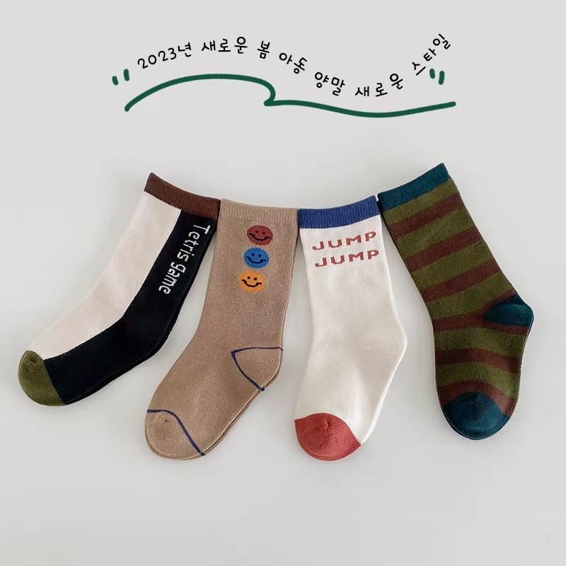 3-12T  Boys Socks Spring Fashi - Cotton Crew Sock Pack avaliação e preço