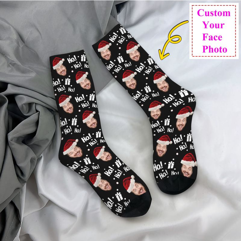 Christmas Face Photo Personali - Dress Sock Men avaliação e preço