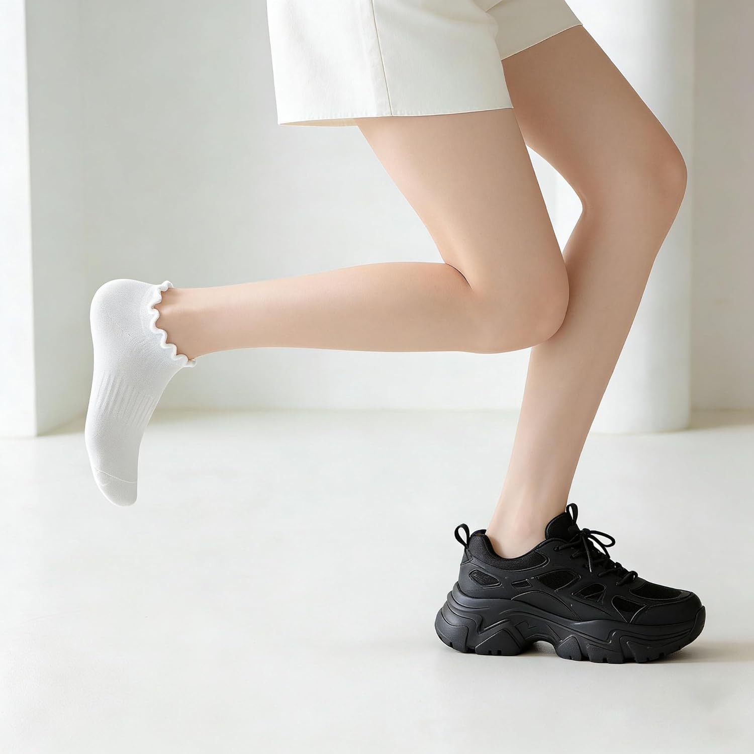 Cute Ruffle Ankle Socks for Wo - Silk Sock Bamboo avaliação e preço