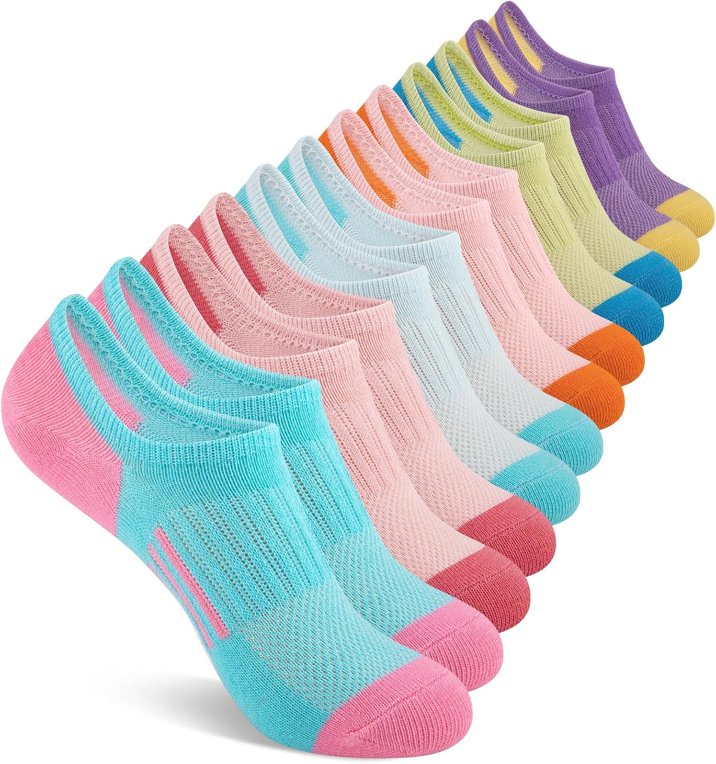 12 Pairs Girls No Show Socks C - Silk Sock Bamboo avaliação e preço