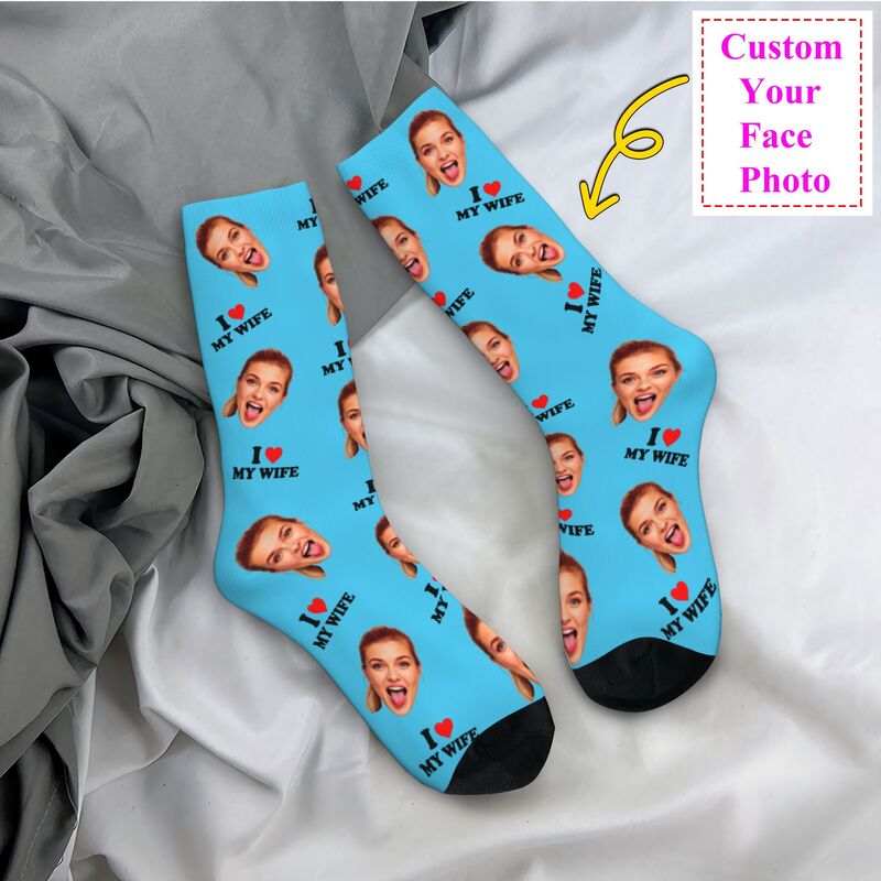 I Love My Wife Personalized Fa - Dress Sock Men avaliação e preço