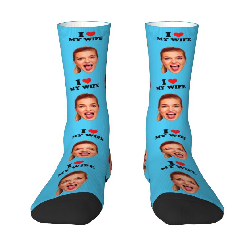 I Love My Wife Personalized Fa - Dress Sock Men avaliação e preço
