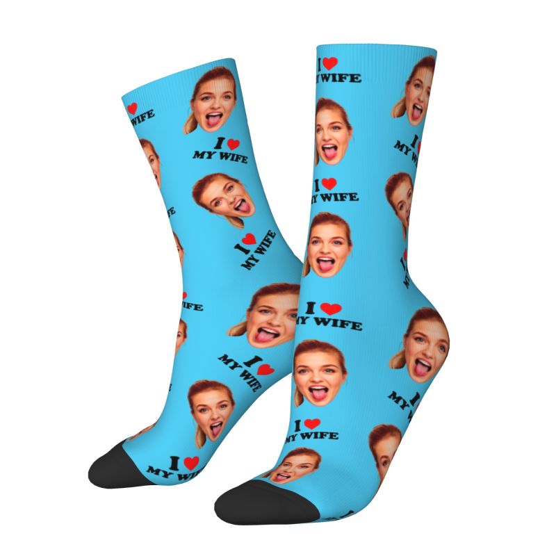 I Love My Wife Personalized Fa - Dress Sock Men avaliação e preço