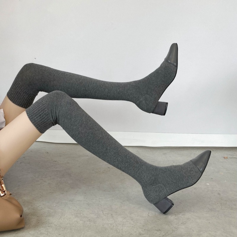 High Knee Sock Shoes 2025 New  - Knee High Sock Women avaliação e preço