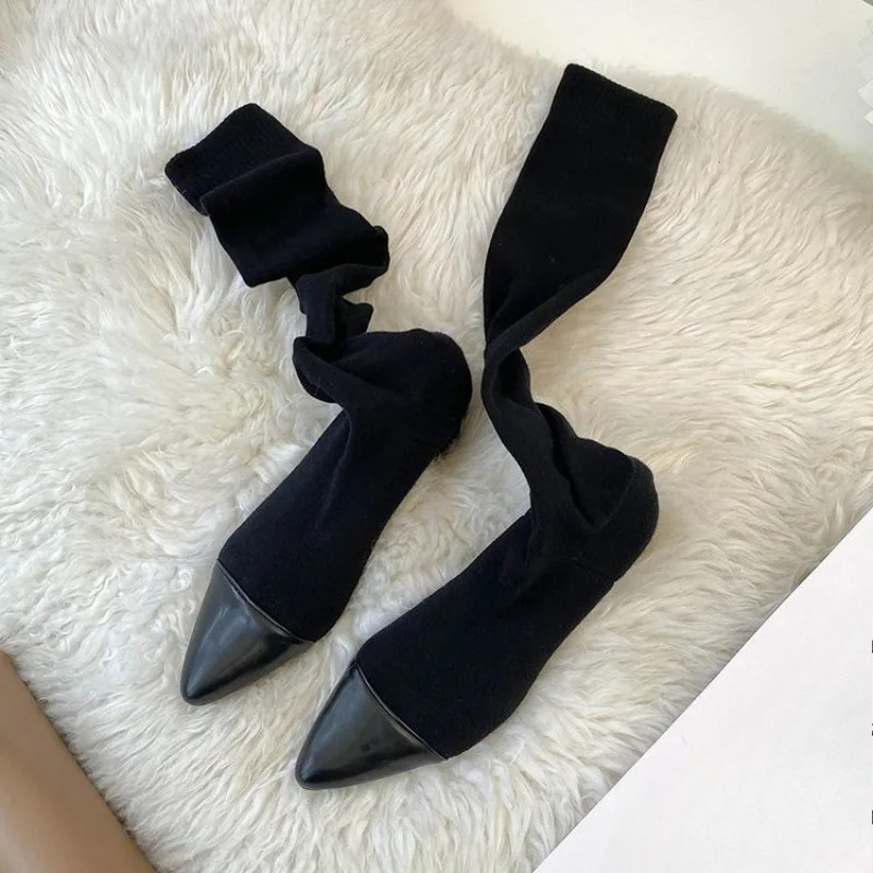High Knee Sock Shoes 2025 New  - Knee High Sock Women avaliação e preço