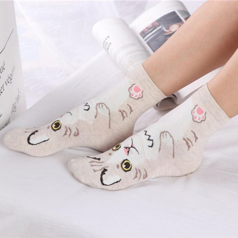 5 Pairs/pack Funny Cartoon Dog - Cotton Crew Sock Pack avaliação e preço