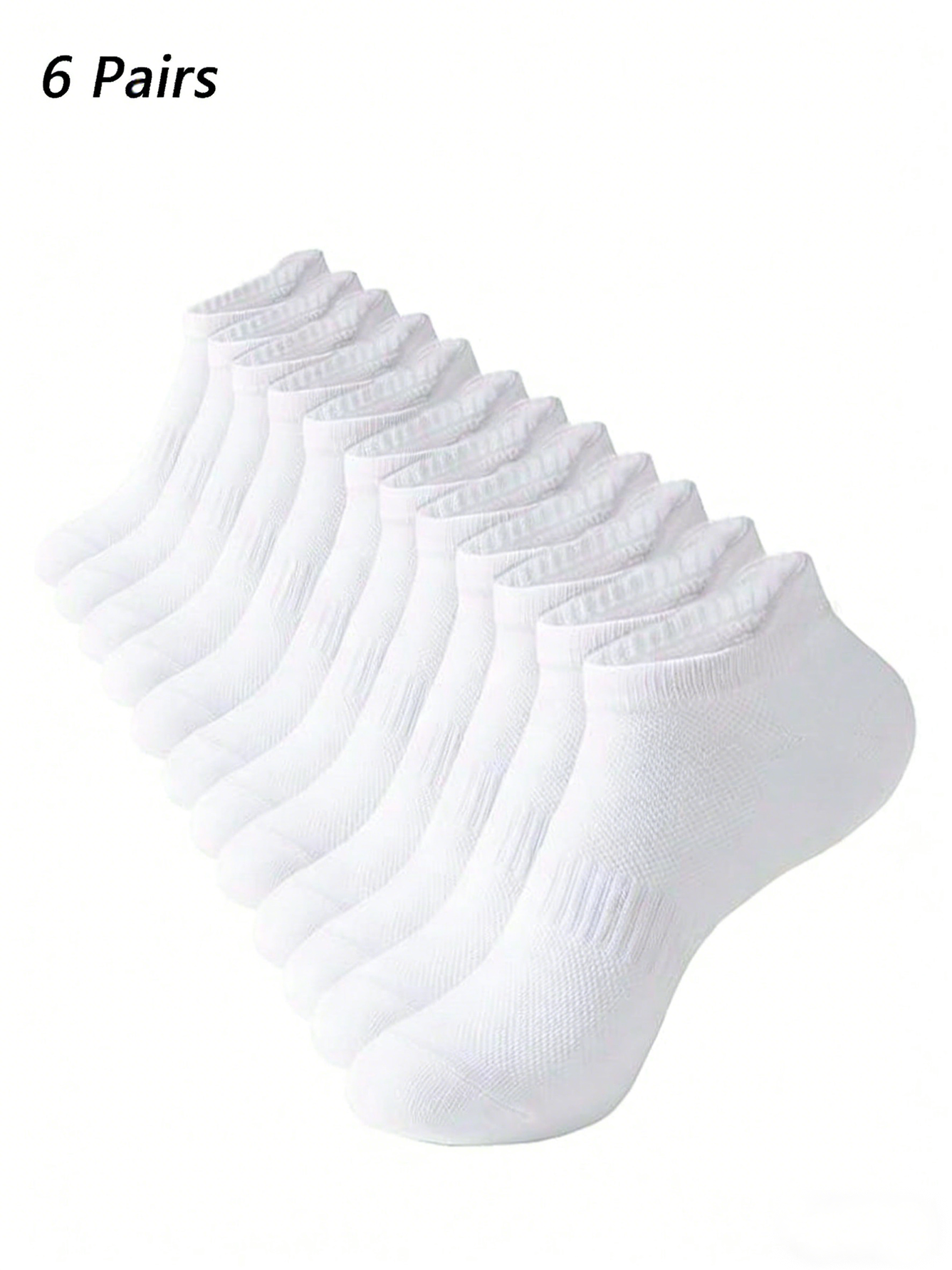 6 Pairs Women Men White Ankle  - No Show Sock Women avaliação e preço