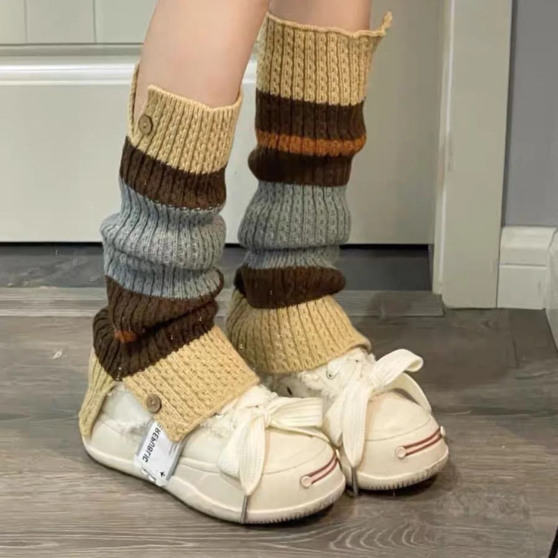 New ​Y2K Knitted Leg Warmers V - Boot Sock Slouchy avaliação e preço