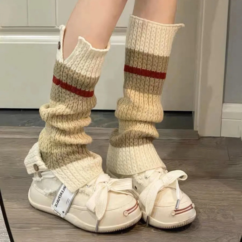 New ​Y2K Knitted Leg Warmers V - Boot Sock Slouchy avaliação e preço