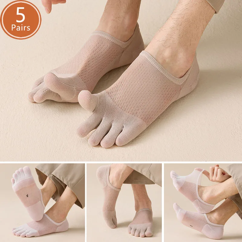 5 Pairs Man Summer Thin Toe So - Ankle Sock Low Cut avaliação e preço