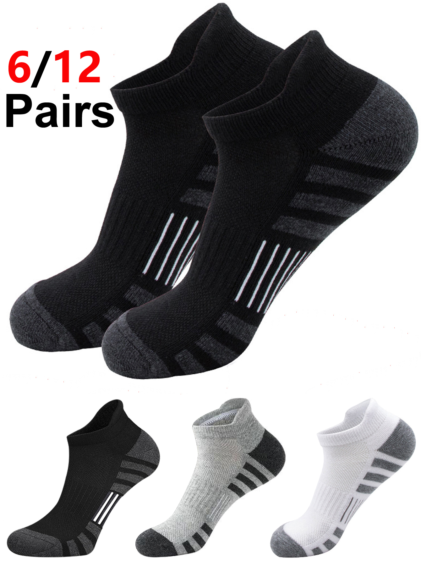 6/12 Pairs Cushioned Breathabl - Athletic Sock Cushion avaliação e preço