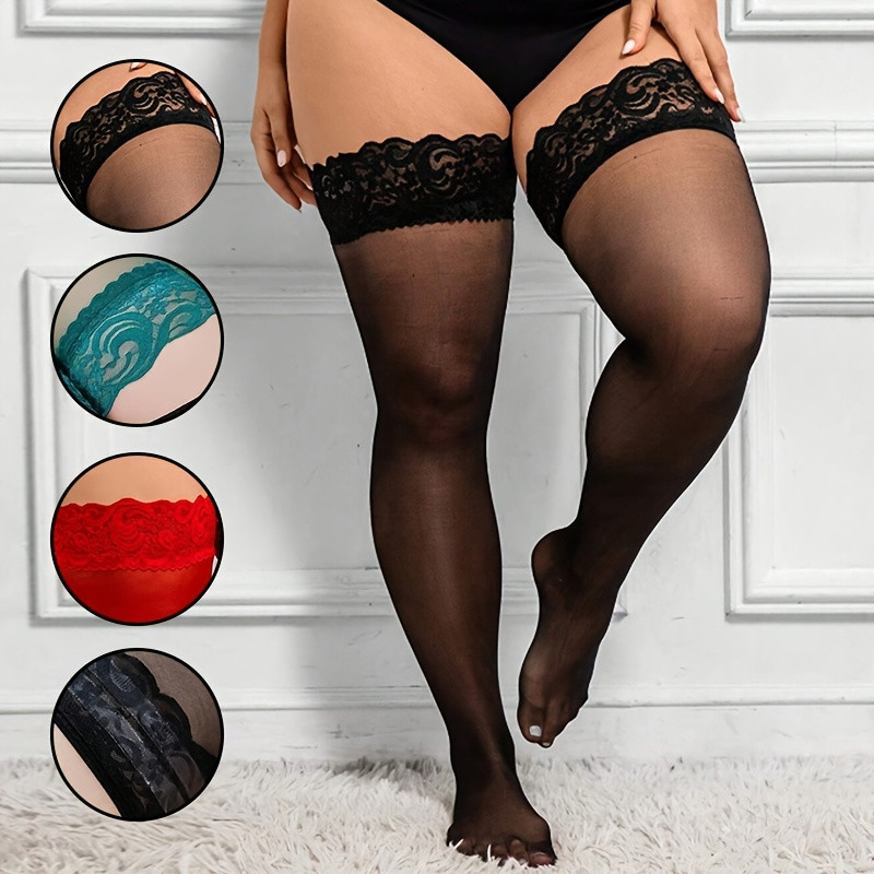 Plus Size Women Thigh High Sto - Thigh High Sock Stay Up avaliação e preço