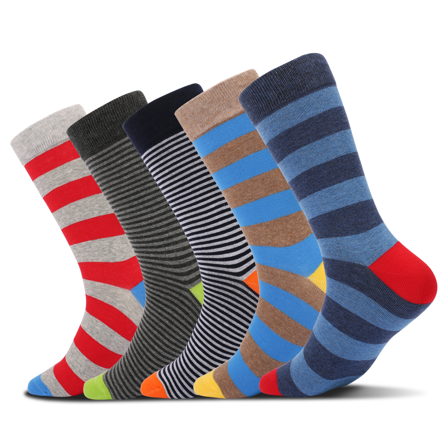 5Pairs Mens Fun Dress Socks, P - Cotton Crew Sock Pack avaliação e preço