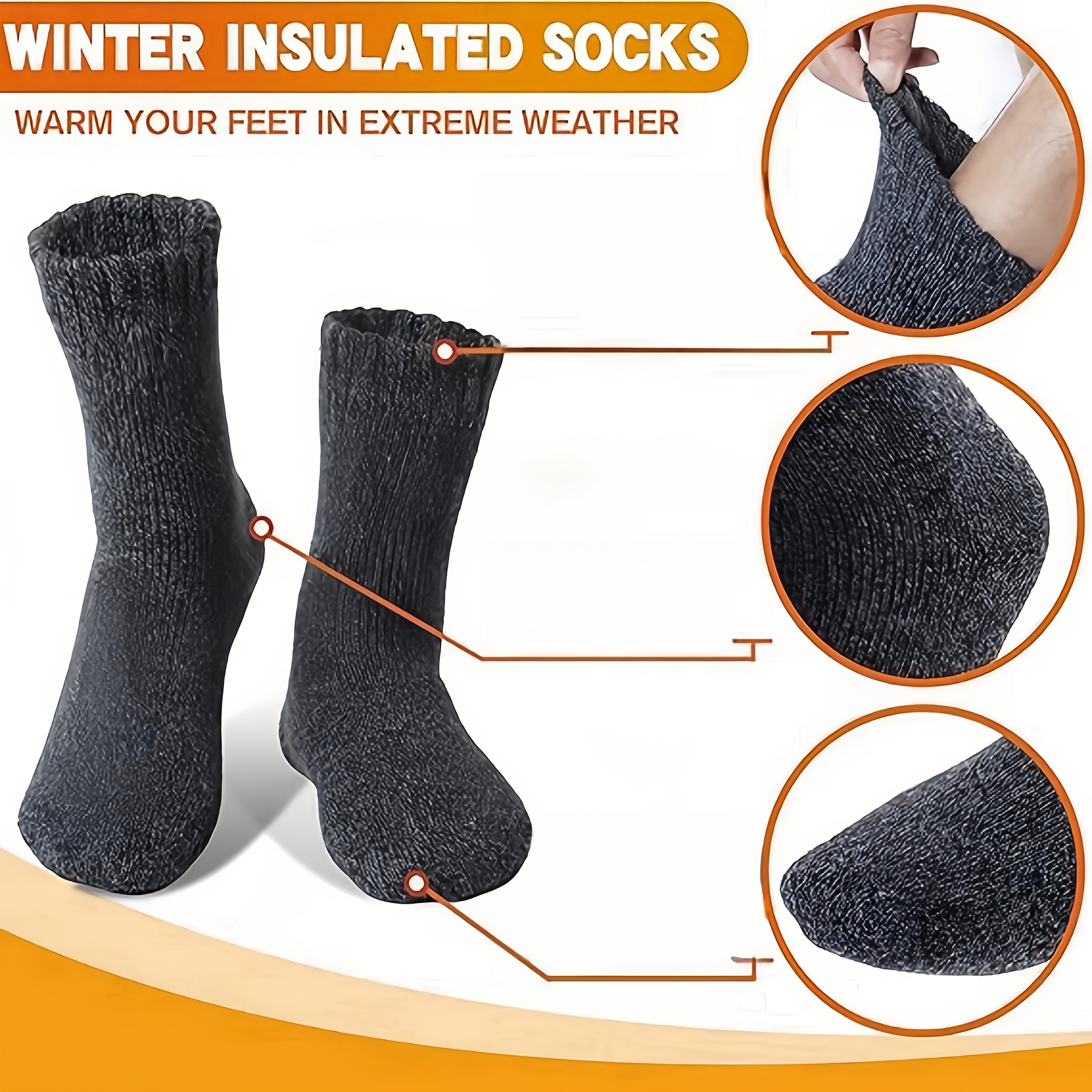 Three Pairs of Men'S Black Soc - Thermal Sock Winter avaliação e preço