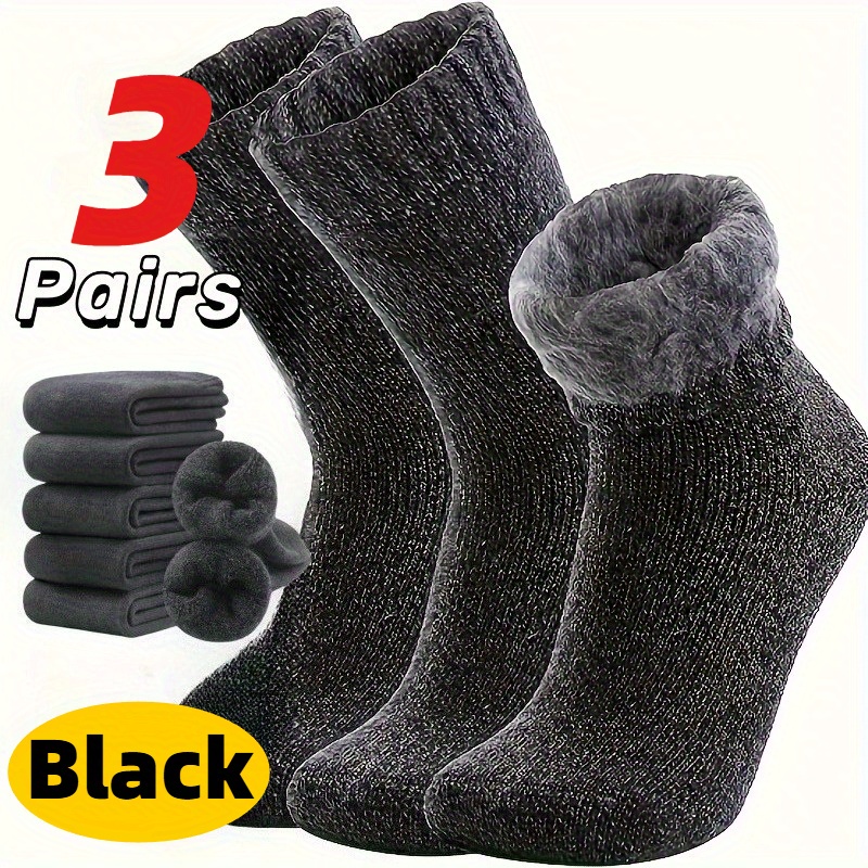 Three Pairs of Men'S Black Soc - Thermal Sock Winter avaliação e preço