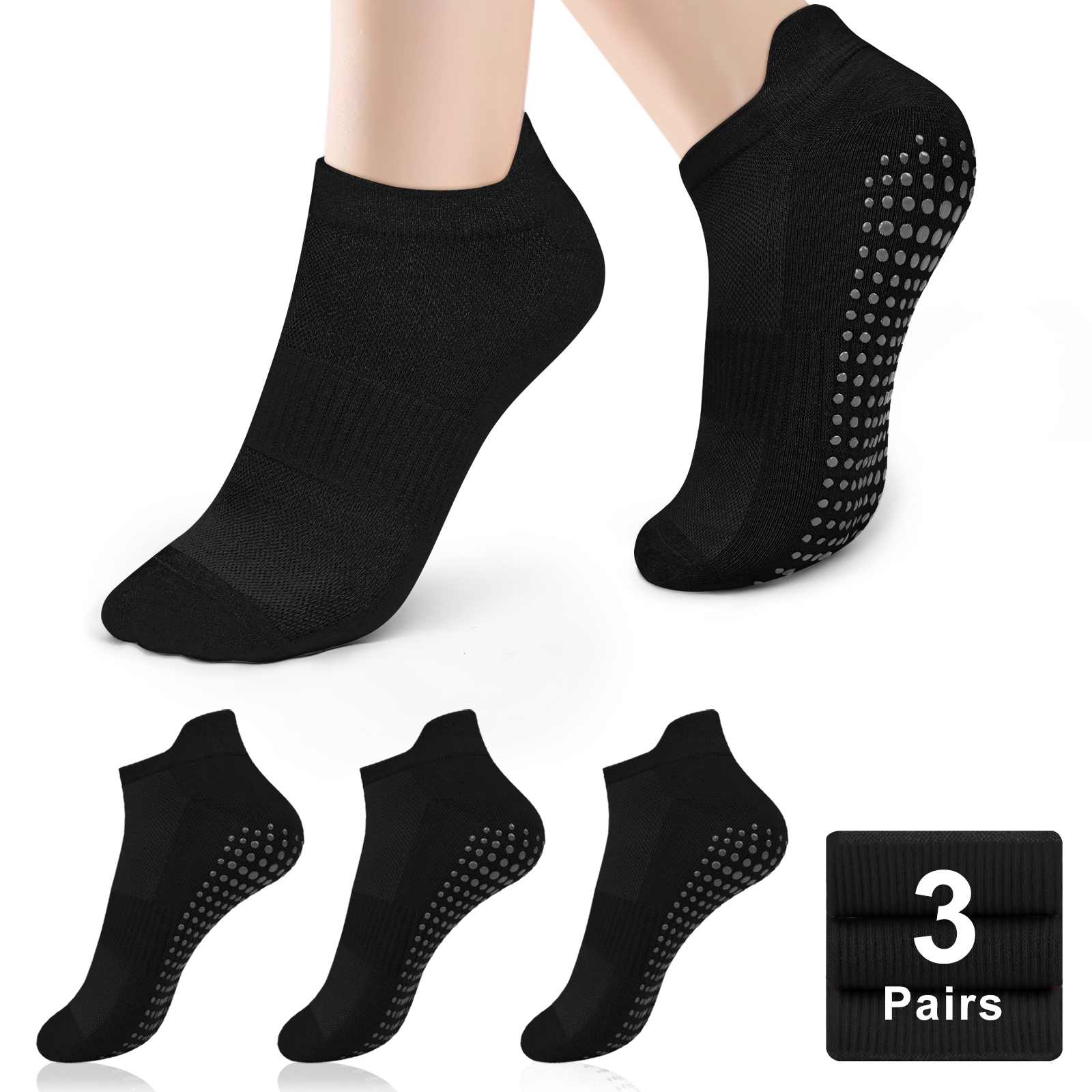 3 Pairs Yoga Socks Women Cotto - No Show Sock Women avaliação e preço